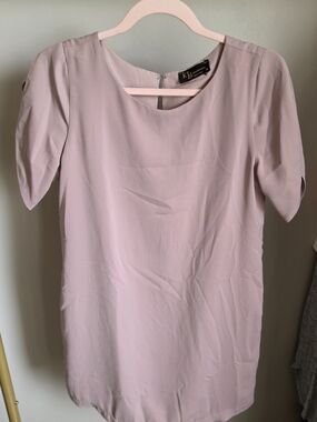 Klassy Lavender Pink Short Sleeve Shift Dress
